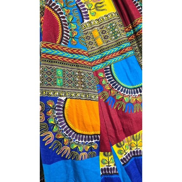Full Panel Maxi Skirt S/M 28" Elastic Waist Boho Ethnic Tribal Cotton Circular - Picture 11 of 13